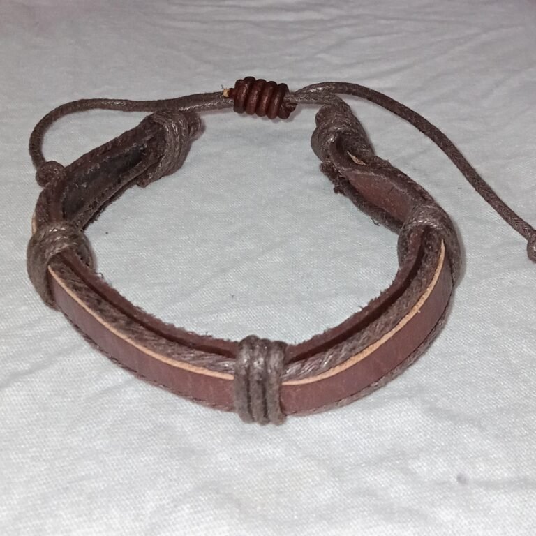 Medium Brown Leather Cuff with Slide Closure