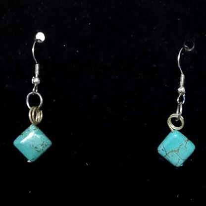 Diamond Shaped Turquoise Bead Earrings